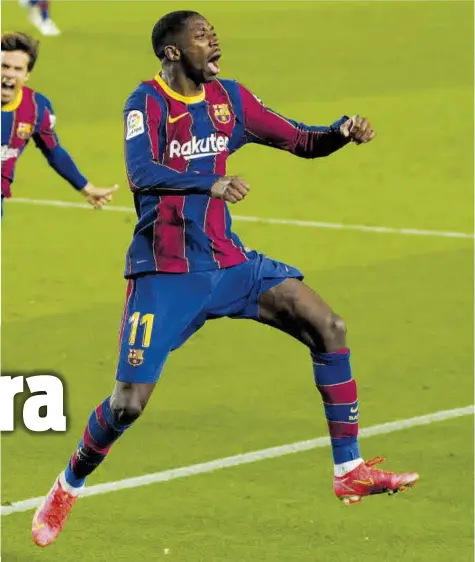  ?? LALIGA ?? Dembélé lleva una gran temporada en el Barça y el club no quiere que se le escape un jugador de su proyección. El francés deberá decidir si renueva o se marcha libre en 2022 //