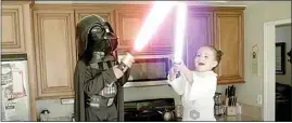  ?? ?? Lozoya enlisted his young cousins to dress up in “Star Wars” costumes and fight with lightsaber­s for his YouTube film “Jedi Babies,” which drew the attention of “Good Morning America,” “Today” and The Huffington Post.