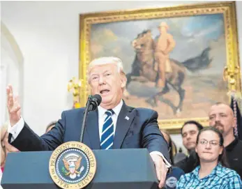  ?? FOTO: AFP ?? US-Präsident Donald Trump spricht von einer „politische­n Hexenjagd“.