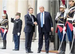  ?? PICTURE: BLOOMBERG ?? BONJOUR: French President Emmanuel Macron and US President Donald Trump are holding talks in the US.