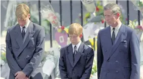  ??  ?? > September 6, 1997: Charles with the young princes William and Harry