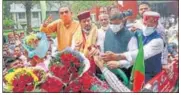  ?? HT PHOTO ?? Union minister Anurag Thakur started his five-day ‘Jan Ashirwad Yatra’ from Chandigarh on Thursday.