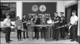  ??  ?? At the ribbon-cutting ceremony at the Edwin Andrews Airbase, Zamboanga City were: Connie Angeles, head for health and wellness, SM Foundation (4th from left), Oliver Tiu, SM VP for operations-Mindanao (5th from right), Lt Gen Rozzano Briguez AFP, commanding general, Philippine Air Force (3rd from left).