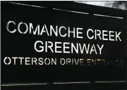  ?? CARIN DORGHALLI — ENTERPRISE-RECORD ?? The second phase of the Comanche Creek bikeway addition is complete. The entrance to the greenway greets bicyclists on Wednesday in Chico.