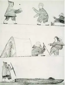  ??  ?? Historic Inuit drawings such as these, collected in the 1986 catalogue North Baffin Drawings, might find a home in the Museum of Civilizati­on.