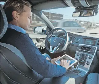  ?? VOLVO ?? Volvo’s autonomous driving technology opens up some very interestin­g questions about the future of driving.