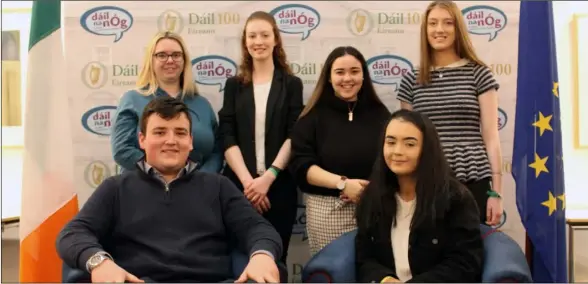  ??  ?? Louth representa­tives at Dáil na nÓg, back row from left, Florence Goodayle, Aisling McGee, Keisha Molloy, Caoimhe Wall; front, Josh Challoner, Aoife Daly.