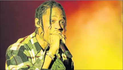  ??  ?? STAFF FILE PHOTO Travis Scott tops the bill for Sunday’s lineup at Rolling Loud Bay Area, a two-day hip-hop festival in Oakland.