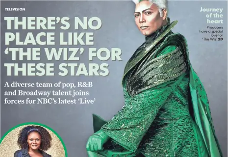  ?? PAUL GILMORE, NBC PHOTOS ?? Queen Latifah plays The Wiz in NBC’s production of The Wiz Live! Shanice Williams is Dorothy, David Alan Grier is Lion.