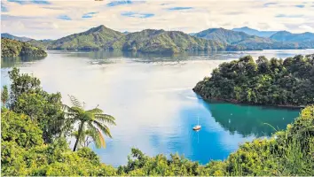  ?? The shimmering ocean inlet of Queen Charlotte Sound ?? iiHikers can expect to see birdlife including New Zealand fantails i