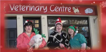  ??  ?? Ann Moloney and Joey the dog, Ava Galvin and Sheila Horan from Listowel Veterinary Centre.