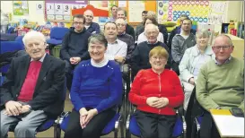  ?? ?? The happy and welcoming faces of Fermoy Toastmaste­rs, pictured at a meeting before the pandemic.