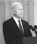  ?? THE NEW
YORK TIMES ?? President Joe Biden speaks at the White House in Washington on Thursday.
