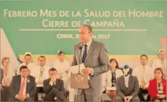  ??  ?? José Reyes, director del ISSSTE, sostuvo que los programas de medicina preventiva ayudan a optimizar el gasto y mejoran la calidad de vida de los mexicanos.