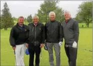  ??  ?? From left are golfers Mike Nejaime, John Ruzs, Jim Chaka and Mike Cellerino.