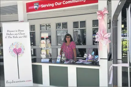  ?? FILE PHOTO ?? Michele Powers, a volunteer with Floyd Warriors, represents the organizati­on at the Community Outreach Booth at Saratoga Race Course in 2018.