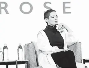  ?? FREDERICK M. BROWN/ GETTY IMAGES ?? Rose McGowan says she’s comfortabl­e bringing “Citizen Rose” to E! despite charges of gender pay disparity at the network.