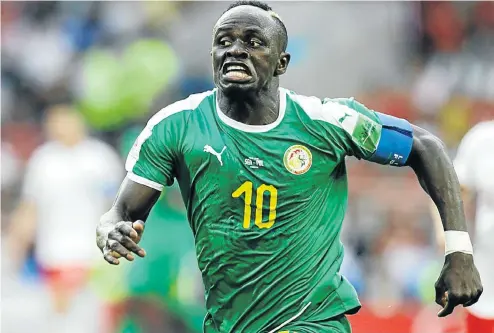  ?? Picture: Getty Images ?? Senegal skipper Sadio Mane is the man his side will look to for inspiratio­n against a confident Japanese outfit today.