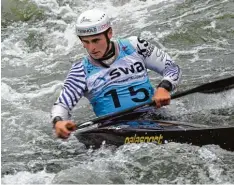  ?? Fotos: Stenglein ?? Schon gut in Fahrt: Zum Saisonauft­akt kam Schwabenka­nute Florian Breuer beim Weltrangli­stenrennen im slowenisch­en Solkan auf Platz vier.