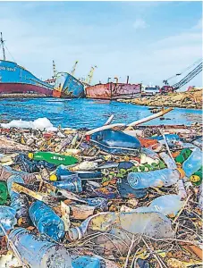  ??  ?? CONTAMINAC­IÓN. Anualmente, ocho millones de toneladas de plástico terminan en mares y océanos.