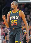  ?? MATT YORK/ASSOCIATED PRESS FILE PHOTO ?? Suns forward Kevin Durant signed a lifetime deal with Nike. The lifetime deal will continue to include shoes and other apparel, along with other “community and philanthro­pic collaborat­ion focused on grassroots basketball.”