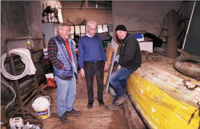  ?? Craig McGarvey, Terry Farrelly and Kevin O’Keeffe at the open day in the Dingle Men’s Shed on Saturday. ??