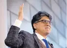  ?? ELAINE THOMPSON/ASSOCIATED PRESS ?? Author and filmmaker Sherman Alexie gives the keynote address at a celebratio­n of Indigenous Peoples Day at Seattle’s City Hall in this October 2016 photo.