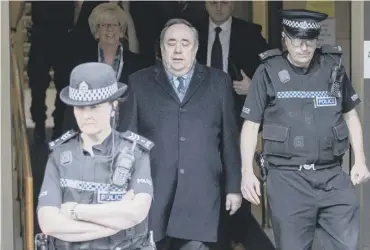  ?? ?? 0 Alex Salmond leaves the High Court in Edinburgh after he was cleared of attempted rape