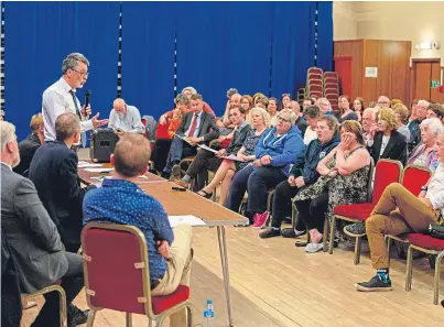  ?? Picture: Steven Brown. ?? A consultati­on meeting on out of hours GP services held in St Andrews last month. Councillor­s in that part of Fife are unhappy at consultati­ons on options.