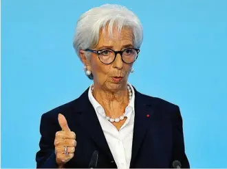  ?? ?? Christine Lagarde, presidenta del Banco Central Europeo (BCE).