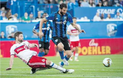  ?? PAUL CHIASSON/THE CANADIAN PRESS ?? Impact midfielder Ignacio Piatti says his team, with an 0-2 record on the season following a pair of road losses, will need to avoid “stupid mistakes” when they host Drew Moor and Toronto FC Saturday at Olympic Stadium in their MLS home opener.