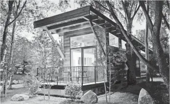  ?? WHEELHAUS ?? Fireside Resort in Jackson Hole, near Grand Teton National Park, offers 23 Wheelhaus tiny-house cabins for rent.