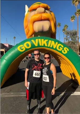  ?? CourteSy Photo ?? Jacob and Mona take a photo at the Carrot Festival 5k run on Saturday.