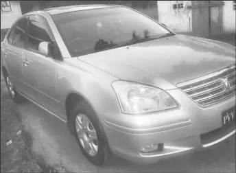  ??  ?? Ryan Seecharan’s Toyota Premio, PVV 4911, which was stolen in a carjacking