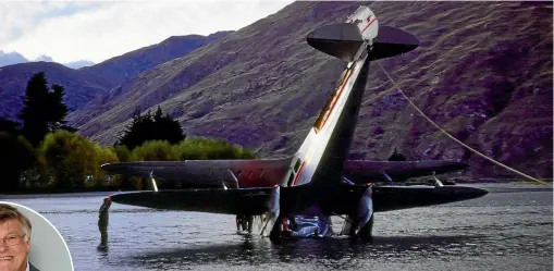  ?? STUFF ?? Salvagers had to winch the Dominie from the Shotover River to extract the engines. Left: Aviation historian Richard Waugh with his new book.