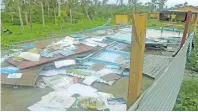 ??  ?? BEFORE: The Naweni District School classroom after Tropical Cyclone Winston struck in February 2016.