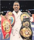  ??  ?? Real belter: Anthony Joshua wants every world title