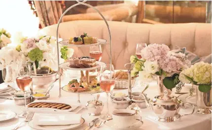  ?? LOWELLHOTE­L.COM ?? Afternoon tea at the Lowell Hotel’s Pembroke Room in New York offers an escape from the city’s hustle and bustle.