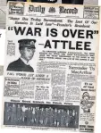  ??  ?? Our sister paper The Daily Record marked the end of World War II on August 15, 1945