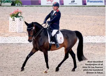  ??  ?? Most decorated Paralympia­n of all time: Sir Lee Pearson pilots his homebred Breezer in Tokyo