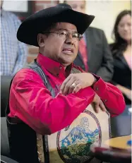  ?? DARRYL DYCK/ THE CANADIAN PRESS ?? Chief Roger William of the Tsilhqot’in First Nation was the plaintiff in the case.