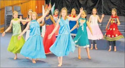  ??  ?? Fairhaven School’s Indian Dancers were among the performers at Te Puke Baptist Church Ocktoberfe­st gala at the weekend.