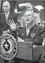  ?? AP/Austin American-Statesman/ JAY JANNER ?? Texas Gov. Greg Abbott urged people to flee Friday, calling Harvey “a very major disaster.”