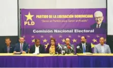  ?? JUAN MIGUEL PEÑA ?? Miembros de la Comisión Nacional Electoral del PLD.