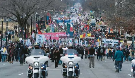  ?? JOSE LUIS MAGANA/AP 2022 ?? Anti-abortion advocates have staged the March for Life in Washington annually since January 1974.