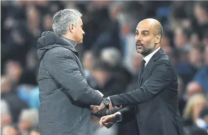  ?? Picture: Getty Images ?? READY FOR BATTLE. Manchester United manager Jose Mourinho and his City counterpar­t Pep Guardiola will resume their fierce rivalry at Old Trafford on Sunday.