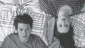  ??  ?? Katherine and Nick Robinson in a scene from the young adult film