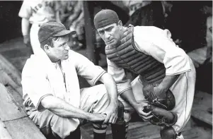  ??  ?? A new documentar­y about Moe Berg (right) features intellect, mystery, and adventure