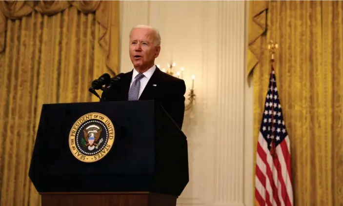  ?? Photograph: Anna Moneymaker/Getty Images ?? ‘I have asked for areas of further inquiry that may be required, including specific questions for China,’ Joe Biden said in a statement.