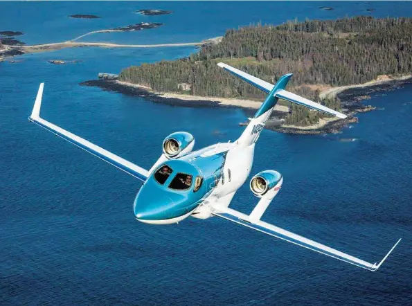  ??  ?? ELITE LIGHT JET: HONDAJET ELITE HAS ACHIEVED AN EXTENDED RANGE OF AN ADDITIONAL 17 PER CENT (+396 KM) AND IS EQUIPPED WITH A NEWLY DEVELOPED NOISE ATTENUATIN­G INLET STRUCTURE THAT LINES EACH ENGINE AND GREATLY REDUCES HIGH FREQUENCY NOISE TO ENHANCE CABIN QUIETNESS
